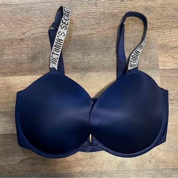 Victoria's Secret Very Sexy Push Up Rhinestone
Strap Bra Sz 32C Navy - Picture 2 of 7